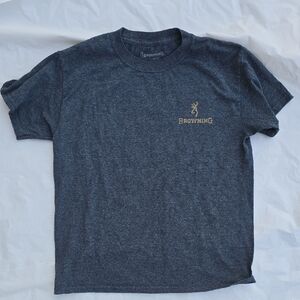 Browning Boy's Heather Charcoal Logo Crew Neck T-Shirt